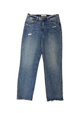 Abercrombie & Fitch Mid-ride Boyfriend Medium Blue Straight Leg Jeans